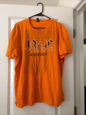 Bengals Joe Burrow & J’Marr Chase Orange 'WHO DEY' Graphic Tee XL